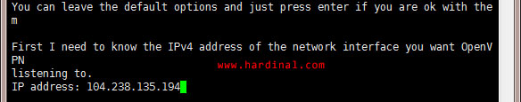 IP address terisi otomatis. IP address itu adalah IP address VPS.