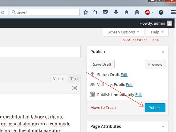 101 publish halaman wordpress