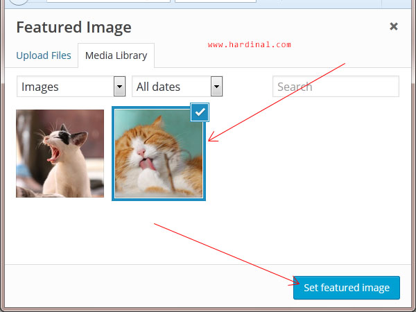 121 set featured image wordpress