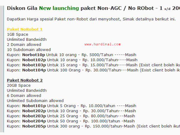 promo hosting murah