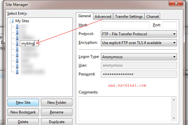 43 setting filezilla