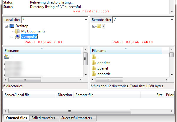 45 setting filezilla