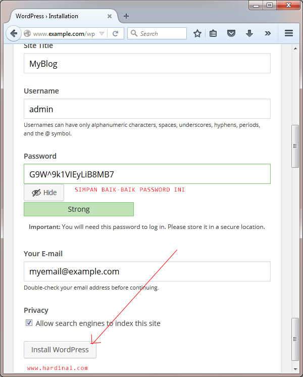 78 install wordpress secara manual cpanel