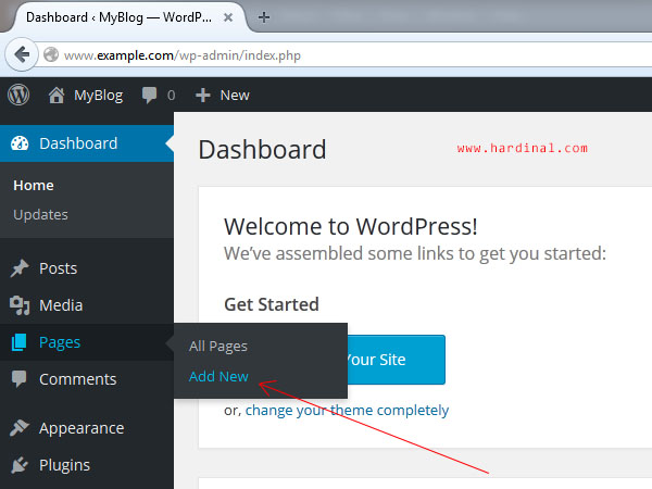 99 tambah page wordpress