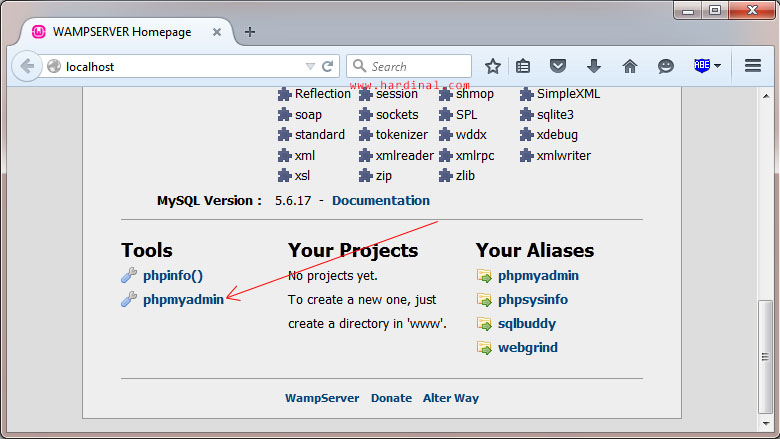 phpmyadmin wamp